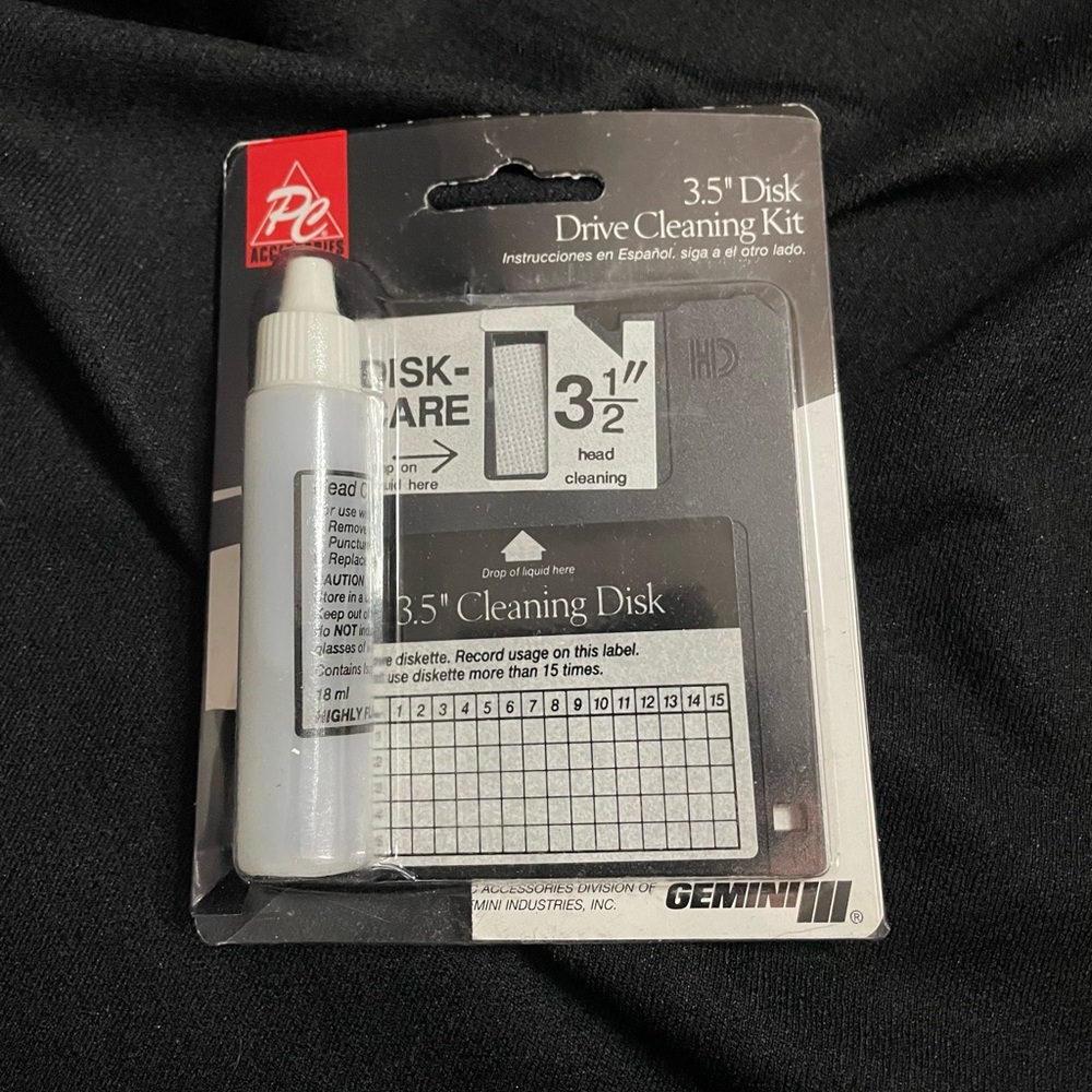 VTG 1995 PC Accessories by Gemini 3.5" Disk Drive Cleaning Kit *unopened*